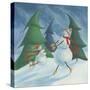 Snowmen Spinning-Chantal Candon-Stretched Canvas