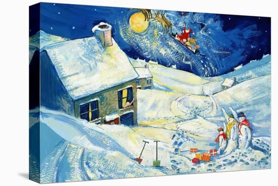 Snowmen Waving to Santa, 1995-David Cooke-Stretched Canvas