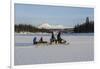 Snowmobile excursion on Lake Limingen Rorvik Norway Europe-ClickAlps-Framed Photographic Print