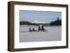 Snowmobile excursion on Lake Limingen Rorvik Norway Europe-ClickAlps-Framed Photographic Print