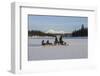 Snowmobile excursion on Lake Limingen Rorvik Norway Europe-ClickAlps-Framed Photographic Print