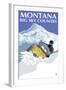 Snowmobile Scene - Montana Big Sky, c.2009-Lantern Press-Framed Art Print