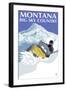 Snowmobile Scene - Montana Big Sky, c.2009-Lantern Press-Framed Art Print