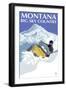 Snowmobile Scene - Montana Big Sky, c.2009-Lantern Press-Framed Art Print