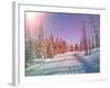 Snowmobile Trail in Labrador Canada-melking-Framed Photographic Print