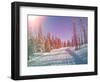 Snowmobile Trail in Labrador Canada-melking-Framed Photographic Print