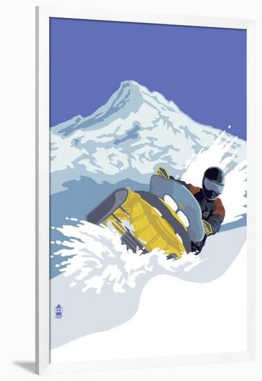 Snowmobile-Lantern Press-Framed Art Print