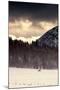 Snowmobiler Riding At Sunset In The Mountains-Lindsay Daniels-Mounted Photographic Print