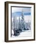 Snowmobilers in a Hoar Frosted Forest on Two Top Mountain, West Yellowstone, Montana, United States-Kimberly Walker-Framed Photographic Print