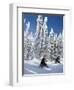 Snowmobilers Riding Through a Forest of Hoar Frosted Trees on Two Top Mountain, West Yellowstone, M-Kimberly Walker-Framed Photographic Print