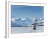 Snowmobiling in Kalix River Valley With Snow Covered Mountains, Kiruna Region, Arctic Sweden-Kim Walker-Framed Photographic Print