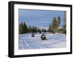 Snowmobiling in the Western Area of Yellowstone National Park, Montana, USA-Alison Wright-Framed Photographic Print