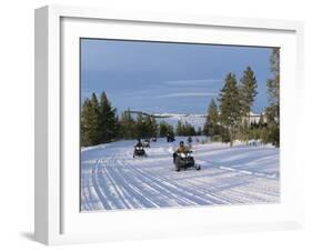 Snowmobiling in the Western Area of Yellowstone National Park, Montana, USA-Alison Wright-Framed Photographic Print