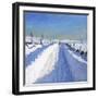 Snowploughed Road, Derbyshire Peak District, 2019 (Oil on Canvas)-Andrew Macara-Framed Giclee Print