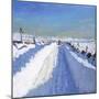 Snowploughed Road, Derbyshire Peak District, 2019 (Oil on Canvas)-Andrew Macara-Mounted Giclee Print