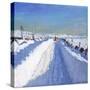 Snowploughed Road, Derbyshire Peak District, 2019 (Oil on Canvas)-Andrew Macara-Stretched Canvas