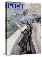 "Snowplows at Snoqualmie Pass," Saturday Evening Post Cover, February 6, 1960-John Clymer-Stretched Canvas