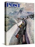 "Snowplows at Snoqualmie Pass," Saturday Evening Post Cover, February 6, 1960-John Clymer-Stretched Canvas