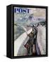 "Snowplows at Snoqualmie Pass," Saturday Evening Post Cover, February 6, 1960-John Clymer-Framed Stretched Canvas