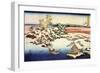 Snowscape by the Sumida River, C1832-Katsushika Hokusai-Framed Giclee Print