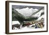 Snowsheds Protecting a Transcontinental Railroad Train in the Sierra Nevada Mountains-null-Framed Giclee Print