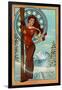 Snowshoe, West Virginia - Art Nouveau Skier-Lantern Press-Framed Art Print