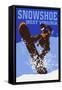 Snowshoe, West Virginia - Colorblock Snowboarder-Lantern Press-Framed Stretched Canvas