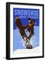 Snowshoe, West Virginia - Colorblock Snowboarder-Lantern Press-Framed Art Print