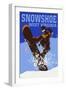 Snowshoe, West Virginia - Colorblock Snowboarder-Lantern Press-Framed Art Print