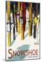 Snowshoe, West Virginia - Colorful Skis-Lantern Press-Mounted Art Print