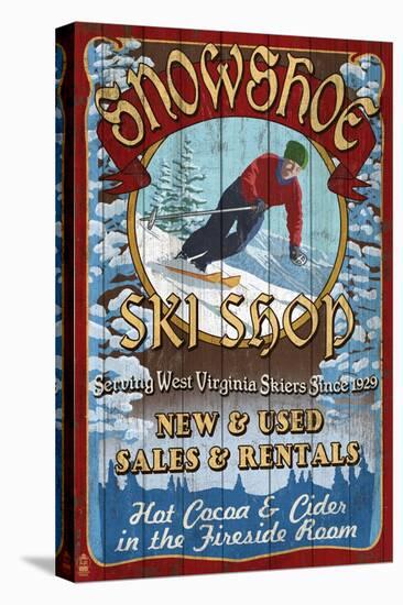 Snowshoe, West Virginia - Ski Shop-Lantern Press-Stretched Canvas