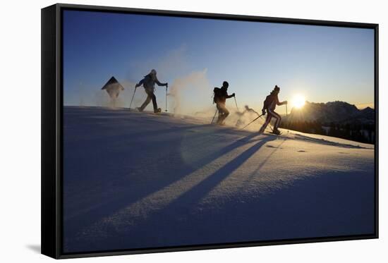 Snowshoeing, Hemmersuppenalm, Reit Im Winkl, Bavaria, Germany (Mr)-Norbert Eisele-Hein-Framed Stretched Canvas