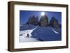 Snowshoeing, Hochpustertal Valley, Dolomites, South Tyrol, Italy (Mr)-Norbert Eisele-Hein-Framed Photographic Print