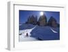 Snowshoeing, Hochpustertal Valley, Dolomites, South Tyrol, Italy (Mr)-Norbert Eisele-Hein-Framed Photographic Print