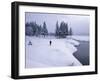 Snowshoeing on the Shores of Second Connecticut Lake, Northern Forest, New Hampshire, USA-Jerry & Marcy Monkman-Framed Premium Photographic Print