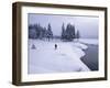 Snowshoeing on the Shores of Second Connecticut Lake, Northern Forest, New Hampshire, USA-Jerry & Marcy Monkman-Framed Photographic Print
