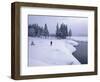 Snowshoeing on the Shores of Second Connecticut Lake, Northern Forest, New Hampshire, USA-Jerry & Marcy Monkman-Framed Photographic Print