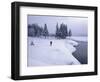 Snowshoeing on the Shores of Second Connecticut Lake, Northern Forest, New Hampshire, USA-Jerry & Marcy Monkman-Framed Photographic Print