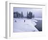 Snowshoeing on the Shores of Second Connecticut Lake, Northern Forest, New Hampshire, USA-Jerry & Marcy Monkman-Framed Photographic Print