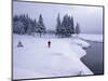 Snowshoeing on the Shores of Second Connecticut Lake, Northern Forest, New Hampshire, USA-Jerry & Marcy Monkman-Mounted Photographic Print