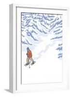 Snowshoer Stylized-Lantern Press-Framed Art Print