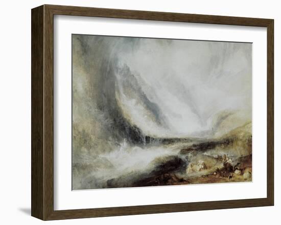 Snowstorm and Avalanche in Val D'Aosta-J. M. W. Turner-Framed Art Print