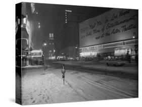 Snowstorm in New York City Leaves times Square Deserted-Frank Mastro-Stretched Canvas