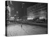 Snowstorm in New York City Leaves times Square Deserted-Frank Mastro-Stretched Canvas