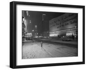 Snowstorm in New York City Leaves times Square Deserted-Frank Mastro-Framed Photographic Print