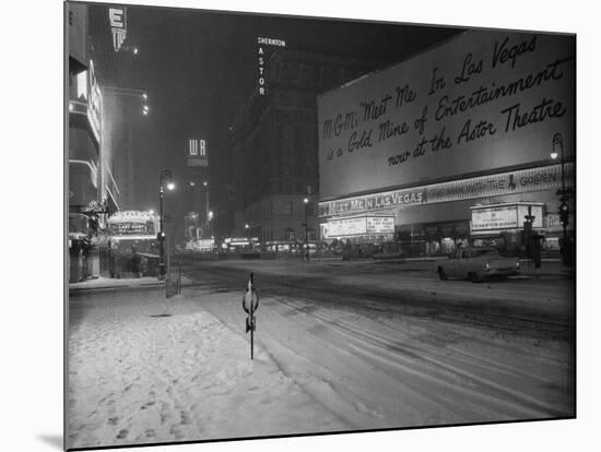 Snowstorm in New York City Leaves times Square Deserted-Frank Mastro-Mounted Photographic Print
