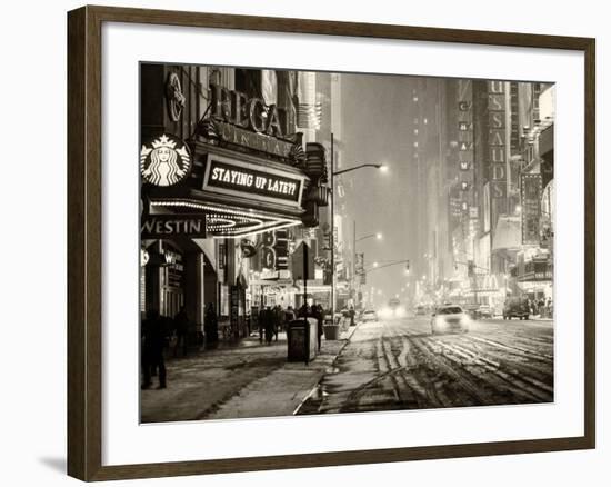 Snowstorm on 42nd Street in Times Square by Night-Philippe Hugonnard-Framed Photographic Print