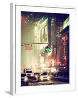 Snowstorm on 42nd Street in Times Square by Night-Philippe Hugonnard-Framed Photographic Print