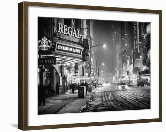 Snowstorm on 42nd Street in Times Square by Night-Philippe Hugonnard-Framed Photographic Print