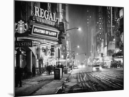 Snowstorm on 42nd Street in Times Square by Night-Philippe Hugonnard-Mounted Photographic Print